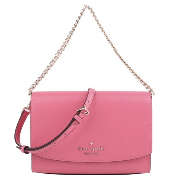 Kate Spade ~ Laurel Way Greer ~ Leather Crossbody Blossom Pink w/Chain. - Picture 1 of 8